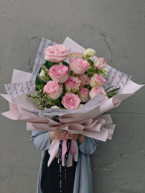 Dozen Pink Rose Bouquet