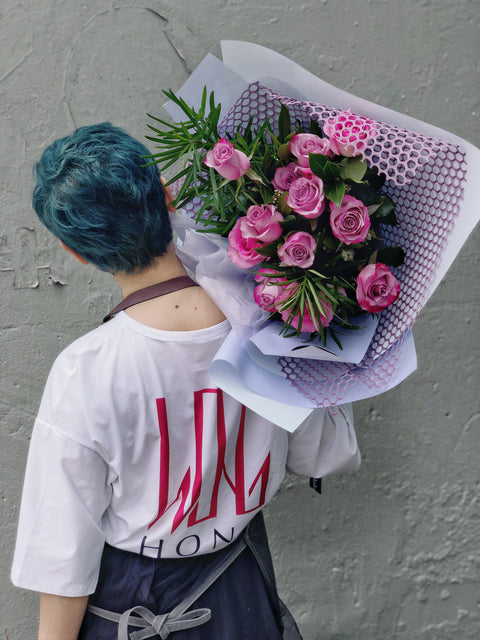 Dozen Purple/Lavender Rose Bouquet