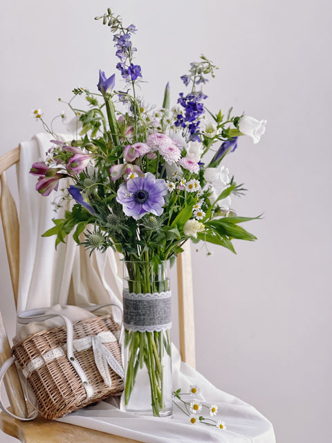 Country Style Arrangement in Tall Vase